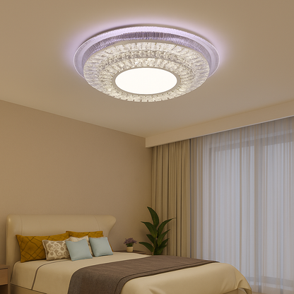 LED lustr s dálkovým ovládáním MIRALUX RGB, 62W, Modré/Studené/Neutrální/Teplé světlo, Stmívatelné, Bílý LED lustr s dálkovým ovládáním Výchozí název Alessandro Design