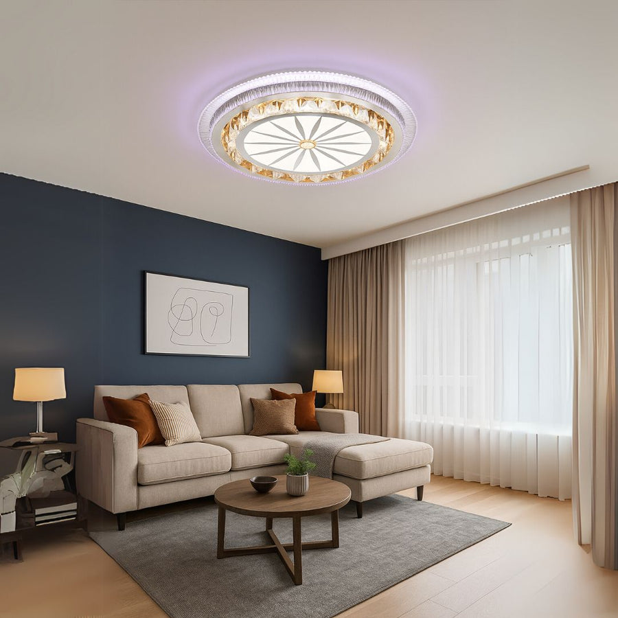 LED lustr s dálkovým ovládáním DAVIDE RGB 62W, Modré/Studené/Teplé světlo, Stmívatelné, Bílý LED lustr s dálkovým ovládáním Výchozí název Alessandro Design