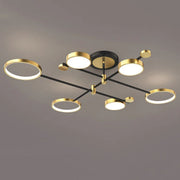 Lustra LED cu Telecomanda MARIA, 6 Elemente, 31W, Lumina Calda/Rece/Neutra 3000K/4000K/6000K, Dimabila, Auriu si Negru, Metal Lustre LED cu Telecomanda Default Title Alessandro Design