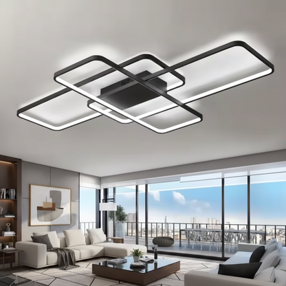 IANUSIS LED lustr s dálkovým ovládáním 95W, 3 prvky, studené/teplé/neutrální světlo, stmívatelné, černé LED lustry s dálkovým ovládáním Výchozí název Alessandro Design