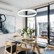 LED lustr s dálkovým ovládáním ANINA 34W, studené/teplé/neutrální světlo, stmívatelné, bílé, výškově nastavitelné LED lustry s dálkovým ovládáním Výchozí název Alessandro Design