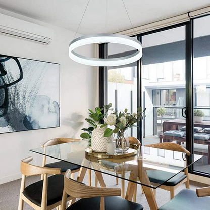 LED lustr s dálkovým ovládáním ANINA 34W, studené/teplé/neutrální světlo, stmívatelné, bílé, výškově nastavitelné LED lustry s dálkovým ovládáním Výchozí název Alessandro Design