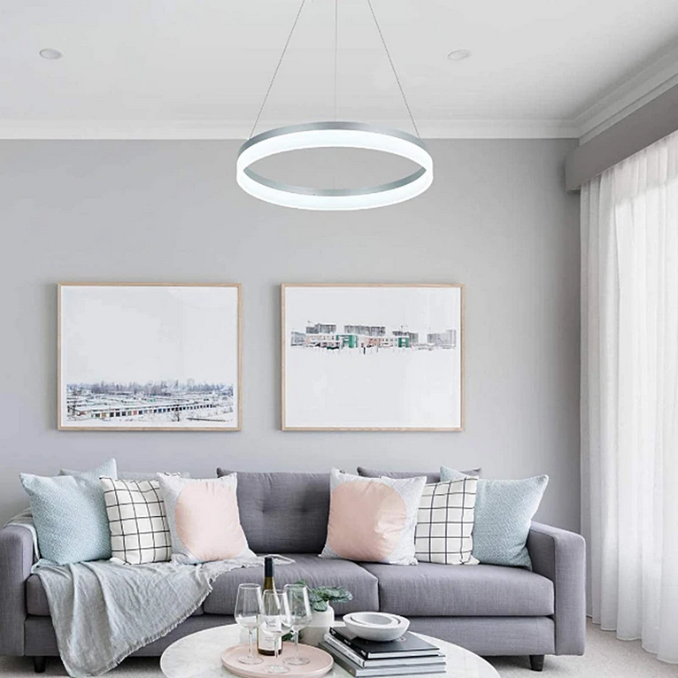 LED lustr s dálkovým ovládáním ANINA 34W, studené/teplé/neutrální světlo, stmívatelné, bílé, výškově nastavitelné LED lustry s dálkovým ovládáním Výchozí název Alessandro Design