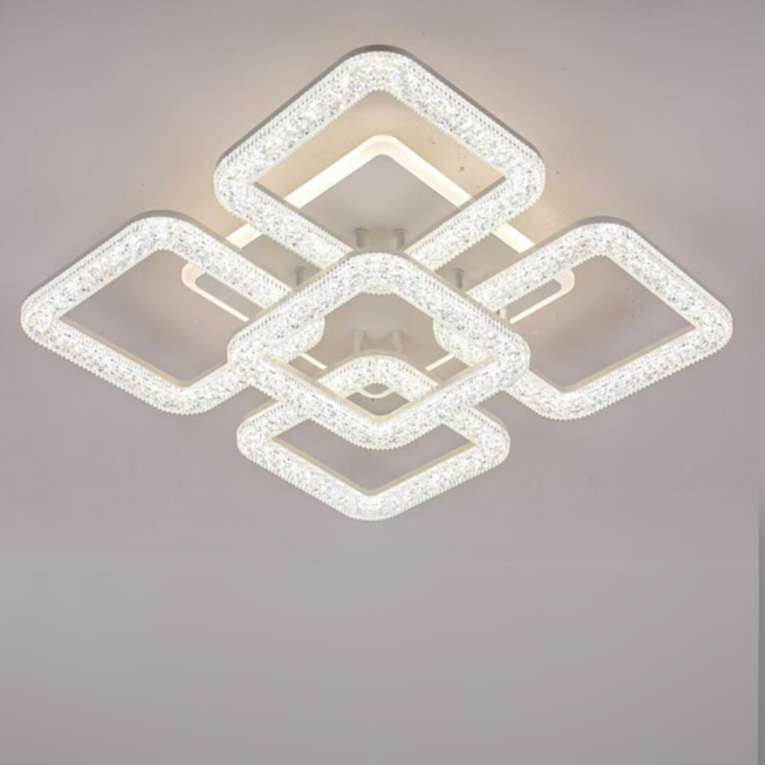 LED lustr Astrid s dálkovým ovládáním, 134W, stmívatelný, bílé LED lustry s dálkovým ovládáním Výchozí název Alessandro Design