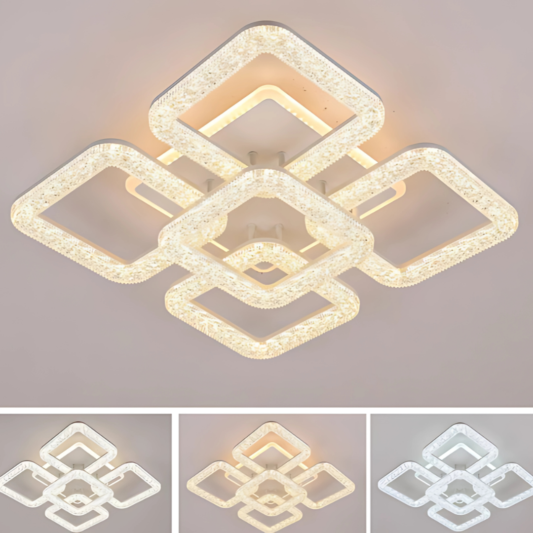 LED lustr Astrid s dálkovým ovládáním, 134W, stmívatelný, bílé LED lustry s dálkovým ovládáním Výchozí název Alessandro Design