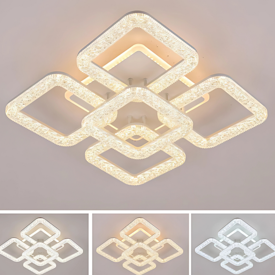 LED lustr Astrid s dálkovým ovládáním, 134W, stmívatelný, bílé LED lustry s dálkovým ovládáním Výchozí název Alessandro Design