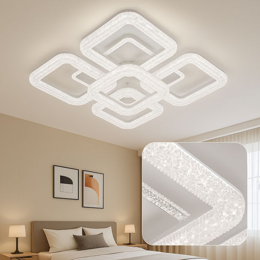LED lustr Astrid s dálkovým ovládáním, 134W, stmívatelný, bílé LED lustry s dálkovým ovládáním Výchozí název Alessandro Design