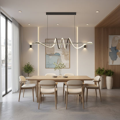 Závěsný LED lustr s dálkovým ovládáním RIBBON 64W, lineární, studené/teplé/neutrální světlo, stmívatelný, černý, výškově nastavitelné LED lustry s dálkovým ovládáním Výchozí název Alessandro Design