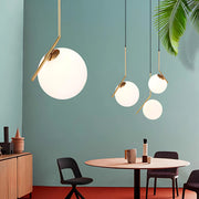 Lustr LOFT Haven, 1x E27, zlatá bílá, kov, nastavitelná výška, moderní moderní lustry Výchozí název Alessandro Design