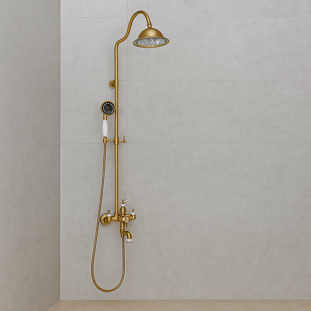 Sprchový sloup, sanitární mosaz, zlato, WZY/310/B Baterie a sprchové sloupy Výchozí název Alessandro Design