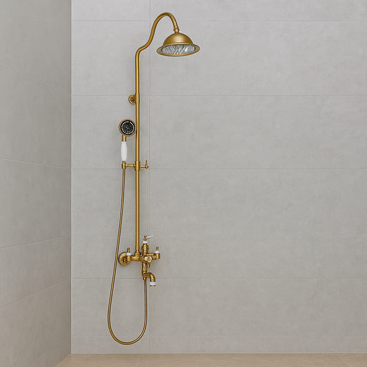 Sprchový sloup, sanitární mosaz, zlato, WZY/310/B Baterie a sprchové sloupy Výchozí název Alessandro Design