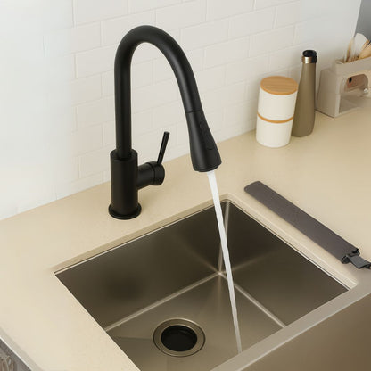 Kuchyňská baterie s výsuvnou sprchou, dotyková baterie pro zapnutí/vypnutí, SUS304 nerezová ocel, černá, CF/TOUCH/2 kuchyňské baterie Výchozí název Alessandro Design