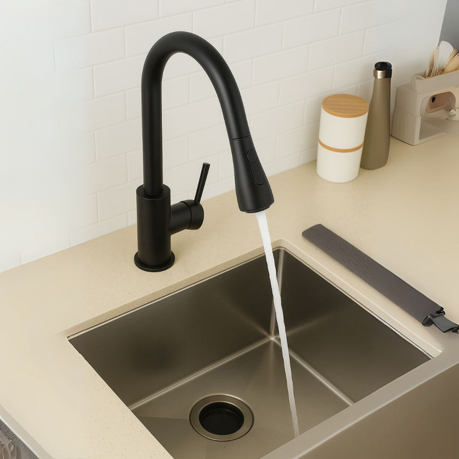 Kuchyňská baterie s výsuvnou sprchou, dotyková baterie pro zapnutí/vypnutí, SUS304 nerezová ocel, černá, CF/TOUCH/2 kuchyňské baterie Výchozí název Alessandro Design