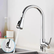 Kuchyňská baterie s výsuvnou sprchou, dotyková baterie pro zapnutí/vypnutí, SUS304 Nerezová ocel, Chrome, CF/TOUCH/1 Kuchyňské baterie Výchozí název Alessandro Design