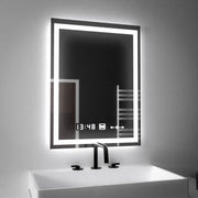 Obdélníkové LED zrcadlo, 45x60 cm, Verite MotionGlow Marcello, systém odmlžování, hodiny a teploměr, stmívatelná Marcello zrcadla Výchozí název Alessandro Design
