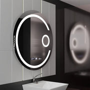 LED kulaté zrcadlo, 22 W, 70 cm, Visio MotionGlow Marcello, systém odmlžování, hodiny a teploměr, kosmetická lupa, stmívatelná Marcello zrcadla Výchozí název Alessandro Design