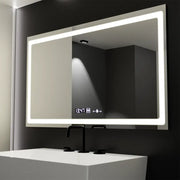 Obdélníkové LED zrcadlo, 120X70cm, Radiant MotionGlow Sensor Marcello, Systém odmlžování, Hodiny & Teploměr, Stmívatelné Marcello Zrcadla Výchozí název Alessandro Design
