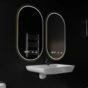 Oválné LED zrcadlo, 50x80cm, Roven Marcello MotionGlow senzor, systém odmlžování, hodiny a teploměr, stmívatelná zrcátka Marcello Default Title Alessandro Design