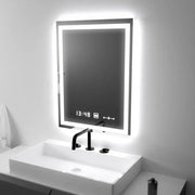Obdélníkové LED zrcadlo, 45x60 cm, Verite MotionGlow Marcello, systém odmlžování, hodiny a teploměr, stmívatelná Marcello zrcadla Výchozí název Alessandro Design