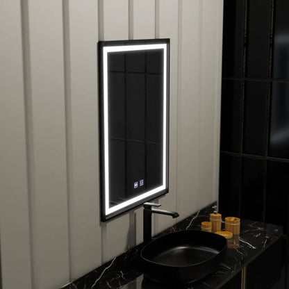 Obdélníkové LED zrcadlo 60x90cm EDGE Touch Demister System, černý rám zrcadla Korman E Výchozí název Alessandro Design