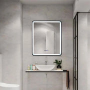 Obdélníkové LED zrcadlo 70x90cm EDGE Touch Demister System, černý rám zrcadla Korman E Výchozí název Alessandro Design