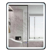 Obdélníkové LED zrcadlo 70x90cm EDGE Touch Demister System, černý rám zrcadla Korman E Výchozí název Alessandro Design