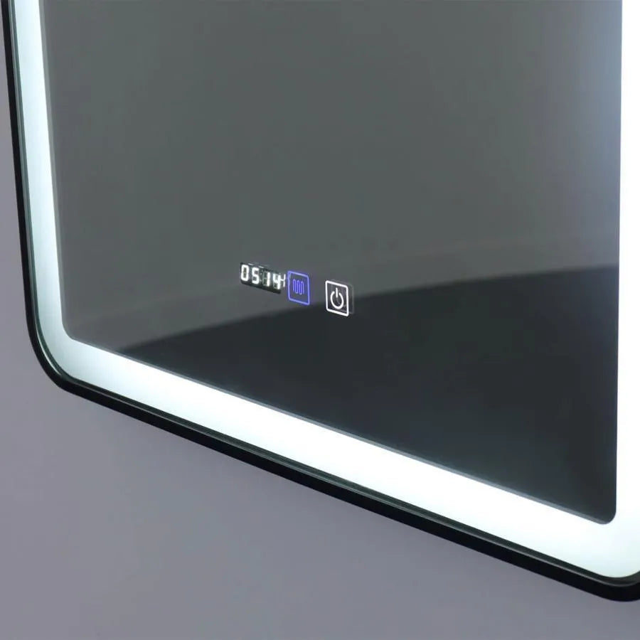Obdélníkové LED zrcadlo 70x90cm EDGE Touch Demister System, černý rám zrcadla Korman E Výchozí název Alessandro Design