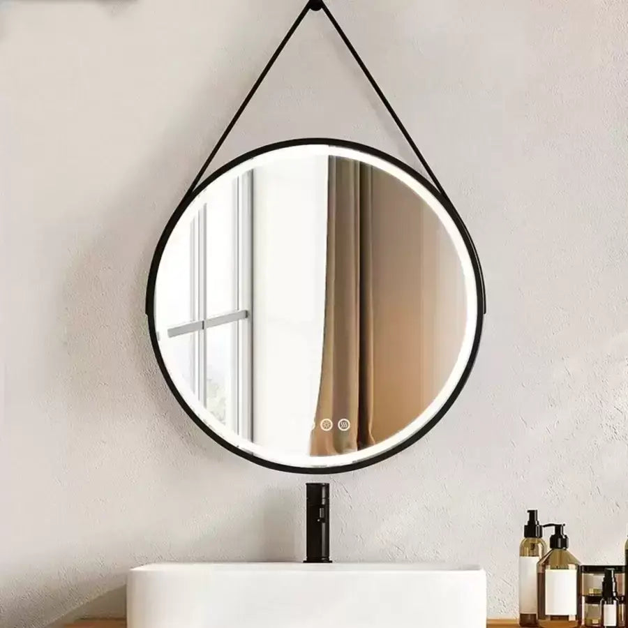 LED kulaté zrcadlo, 60 cm, Celeste Majeste Noir Eleve MotionGlow Marcello, systém odmlžování, hodiny a teploměr, stmívatelná zrcátka Marcello Výchozí název Alessandro Design