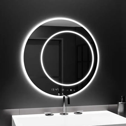 Kulaté LED zrcadlo, 60 cm, July Touch Marcello, Systém odmlžování, Hodiny a teploměr, Dimabila Zrcadla Marcello Výchozí název Alessandro Design
