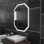 Polygonové LED zrcadlo, 60x80cm, senzor Ralya MotionGlow Marcello, systém odmlžování, hodiny a teploměr, zrcadla Dimabila Marcello Výchozí název Alessandro Design