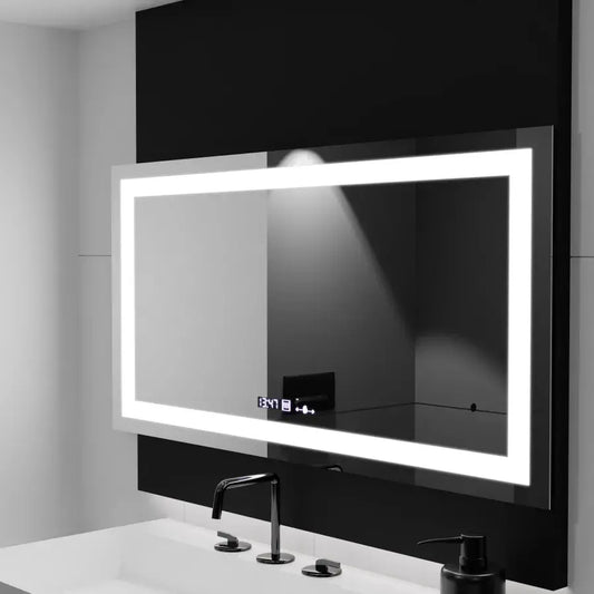 Obdélníkové LED zrcadlo, 160x80cm, Verite MotionGlow Marcello, odmlžovací systém, hodiny a teploměr, stmívatelná zrcátka Marcello Výchozí název Alessandro Design