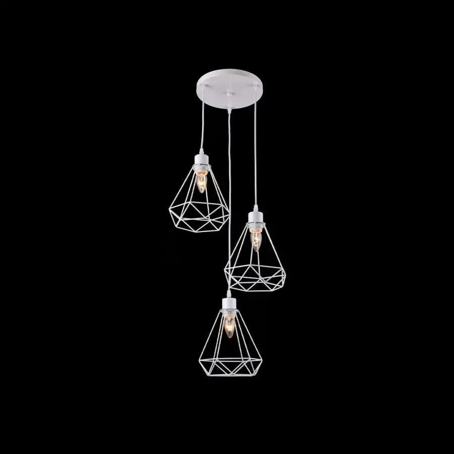 Lustr ve tvaru diamantu, STRUCTURE, 3xE27, bílý, kovový Průmyslové lustry Výchozí název Alessandro Design