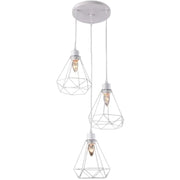 Lustr ve tvaru diamantu, STRUCTURE, 3xE27, bílý, kovový Průmyslové lustry Výchozí název Alessandro Design