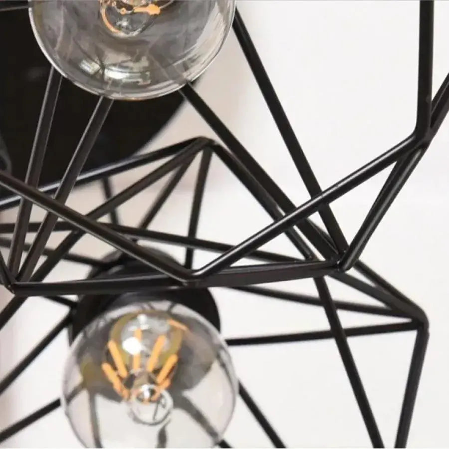 Lustr ve tvaru diamantu, STRUCTURE, 3xE27, černý, kovové průmyslové lustry Výchozí název Alessandro Design