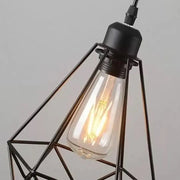 Lustr ve tvaru diamantu, STRUCTURE, 3xE27, černý, kovové průmyslové lustry Výchozí název Alessandro Design