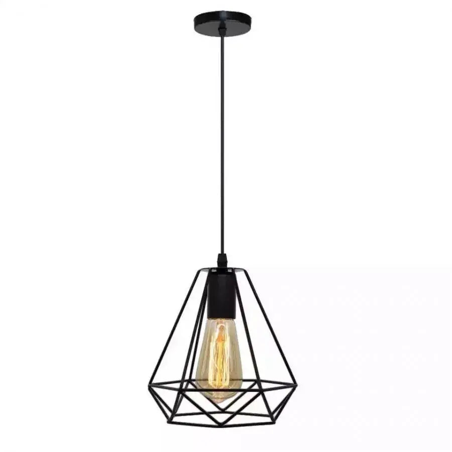Lustr ve tvaru diamantu, STRUCTURE, 1xE27, černý, kovové průmyslové lustry Výchozí název Alessandro Design