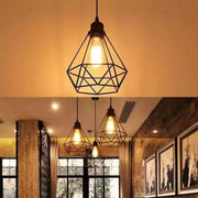 Lustr ve tvaru diamantu, STRUCTURE, 1xE27, černý, kovové průmyslové lustry Výchozí název Alessandro Design