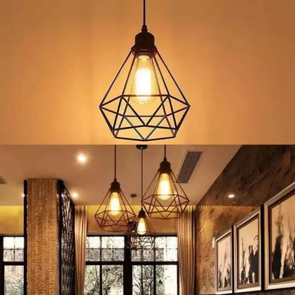 Lustr ve tvaru diamantu, STRUCTURE, 1xE27, černý, kovové průmyslové lustry Výchozí název Alessandro Design
