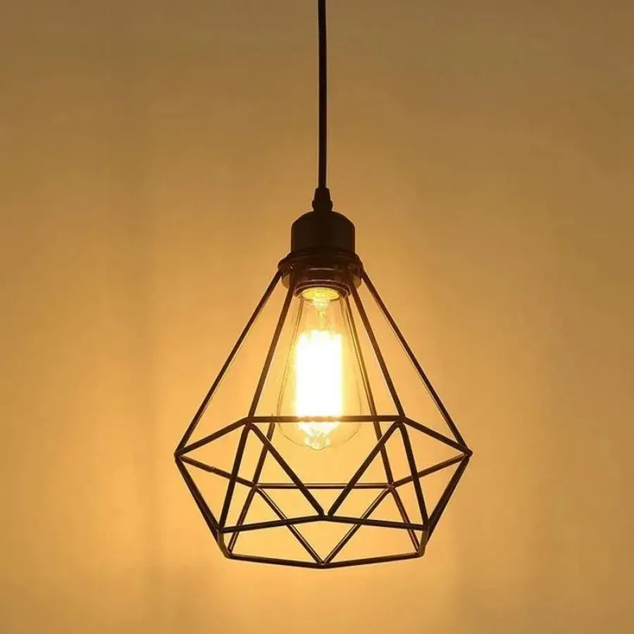 Lustr ve tvaru diamantu, STRUCTURE, 1xE27, černý, kovové průmyslové lustry Výchozí název Alessandro Design