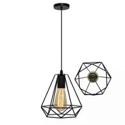 Lustr ve tvaru diamantu, STRUCTURE, 1xE27, černý, kovové průmyslové lustry Výchozí název Alessandro Design