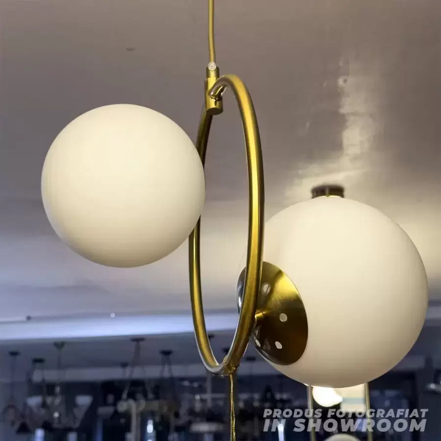 Lustr LOFT Atelier, 2x E27, bílé zlato, kov, nastavitelná výška Moderní lustry Výchozí název Alessandro Design