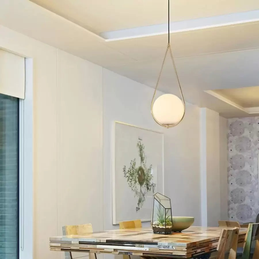 Lustr LOFT Haven, 1x E27, bílé zlato, kov, nastavitelná výška Moderní lustry Výchozí název Alessandro Design