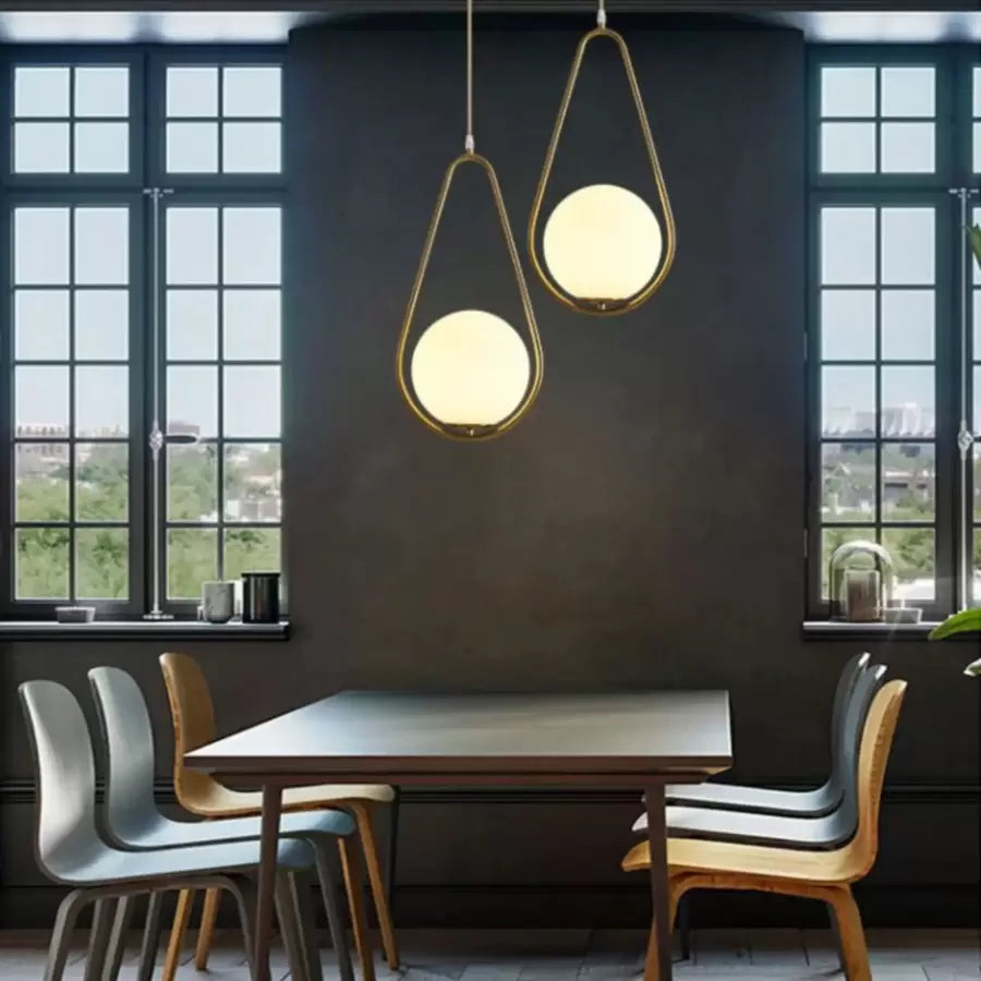 Lustr LOFT Haven, 1x E27, bílé zlato, kov, nastavitelná výška Moderní lustry Výchozí název Alessandro Design