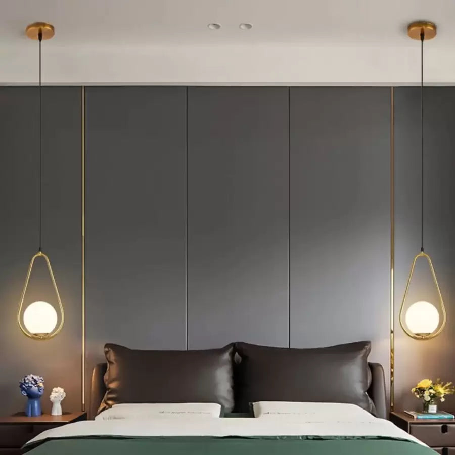 Lustr LOFT Haven, 1x E27, bílé zlato, kov, nastavitelná výška Moderní lustry Výchozí název Alessandro Design