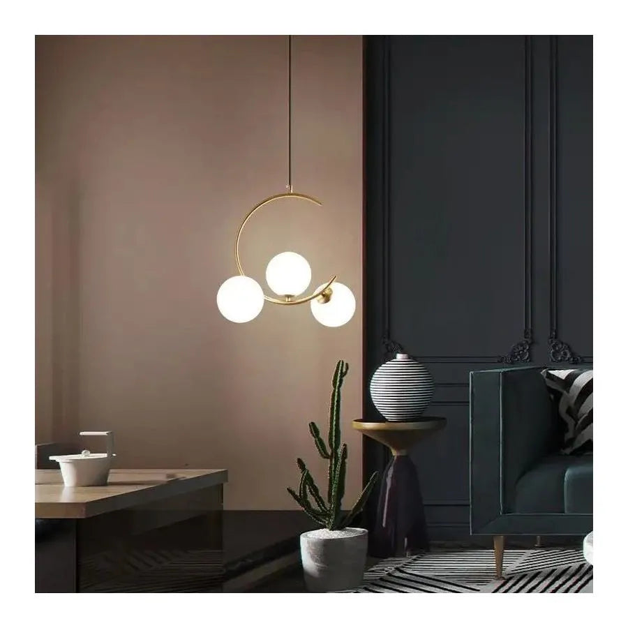 Lustr LOFT Atrium, 3x E27, bílé zlato, kov, nastavitelná výška Moderní lustry Výchozí název Alessandro Design