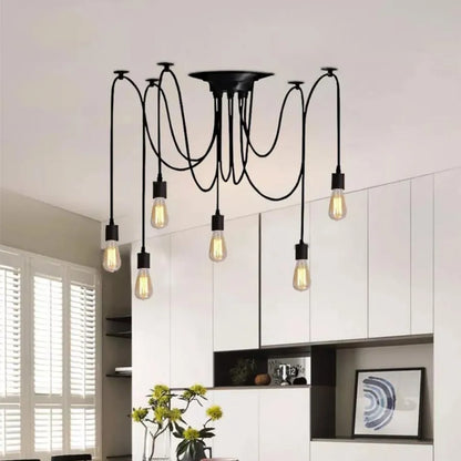 Přívěsek Spider 6XE27, černý, kov Klasické lustry Výchozí název Alessandro Design