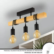 Lustr Timber Trio, 3xE27, Černý, Dřevo Vintage Lustry Výchozí název Alessandro Design