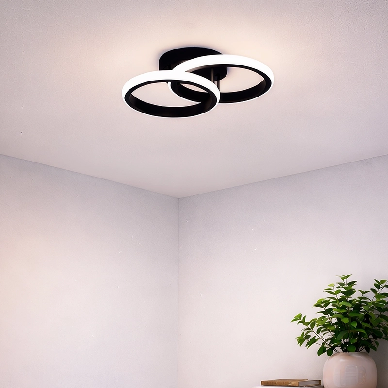 LED lustr VERTEX CIRCULA 21W, 2 kruhy, kovové rámy, studené/teplé/neutrální světlo 3000K/4000K/6000K, černá, kovové LED lustry Výchozí název Alessandro Design