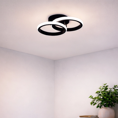 LED lustr VERTEX CIRCULA 21W, 2 kruhy, kovové rámy, studené/teplé/neutrální světlo 3000K/4000K/6000K, černá, kovové LED lustry Výchozí název Alessandro Design