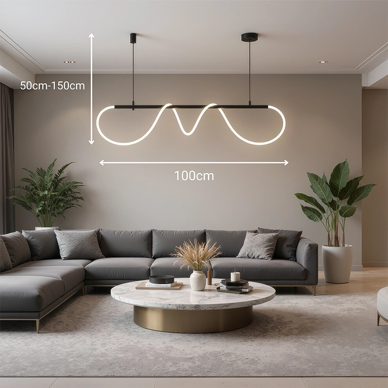 DIVINO LED lustr s flexibilní silikonovou trubicí – 24W, nastavitelné světlo, matná černá Moderní lustry Výchozí název Alessandro Design